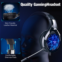 Gamingowy zestaw słuchawkowy słuchawki dźwięk przestrzenny słuchawki stereofoniczne przewodowy kask z mikrofonem HD dla graczy XBox One PS4 PC Laptop 2
